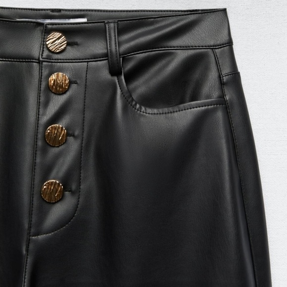 Zara Faux Leather Pants - Picture 4 of 10
